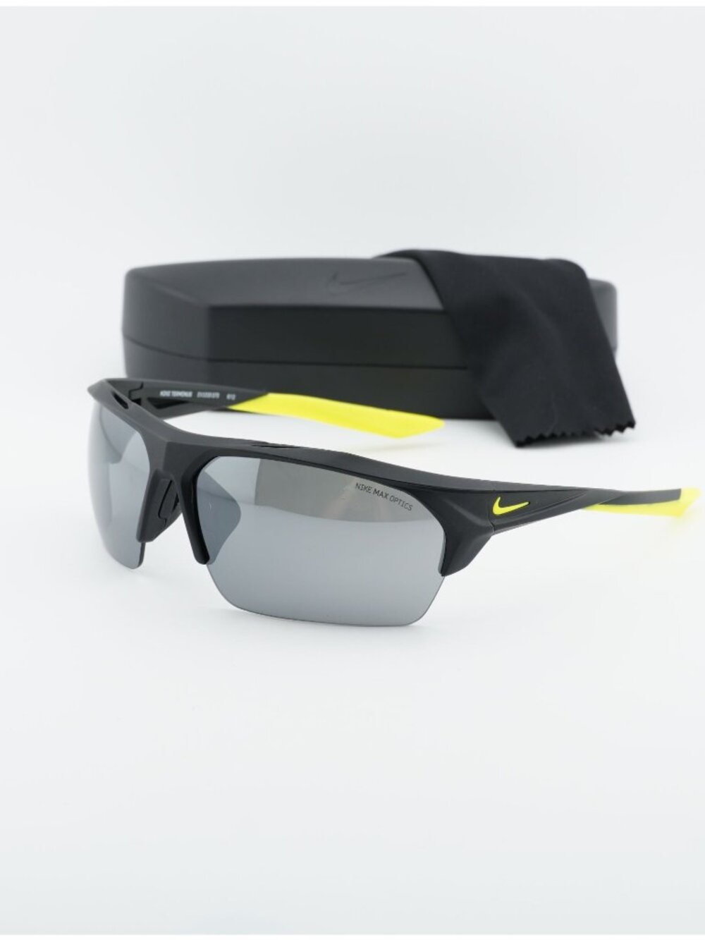 NIKE TERMINUS TEV1030 070 Rectangle Sunglasses - Matte Black / Grey Silver